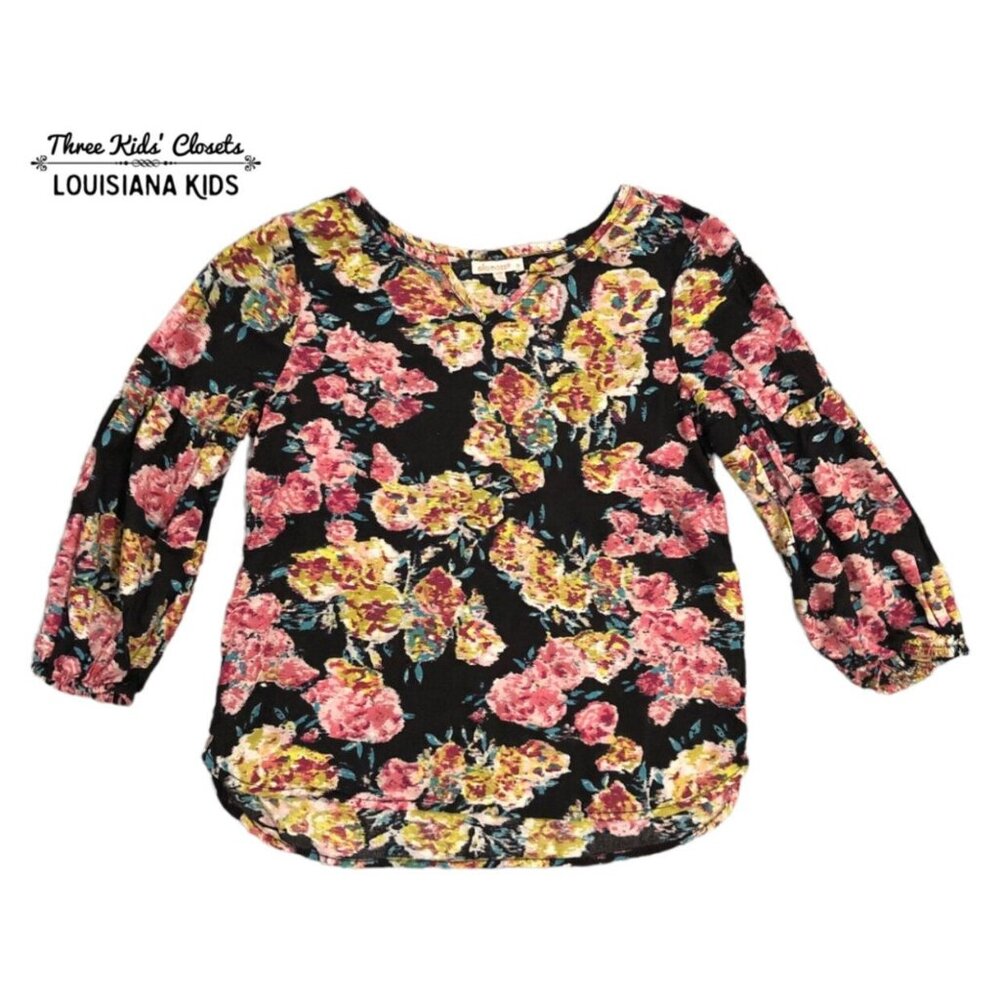 Ella Moss Sz 10 Fall Floral Blouse Top